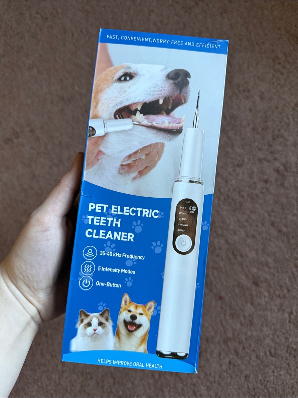 Dog Teeth Cleaning Kit Plaque Tartar Remover With LED Light 5 Adjustable Modes - Picture 2 of 3